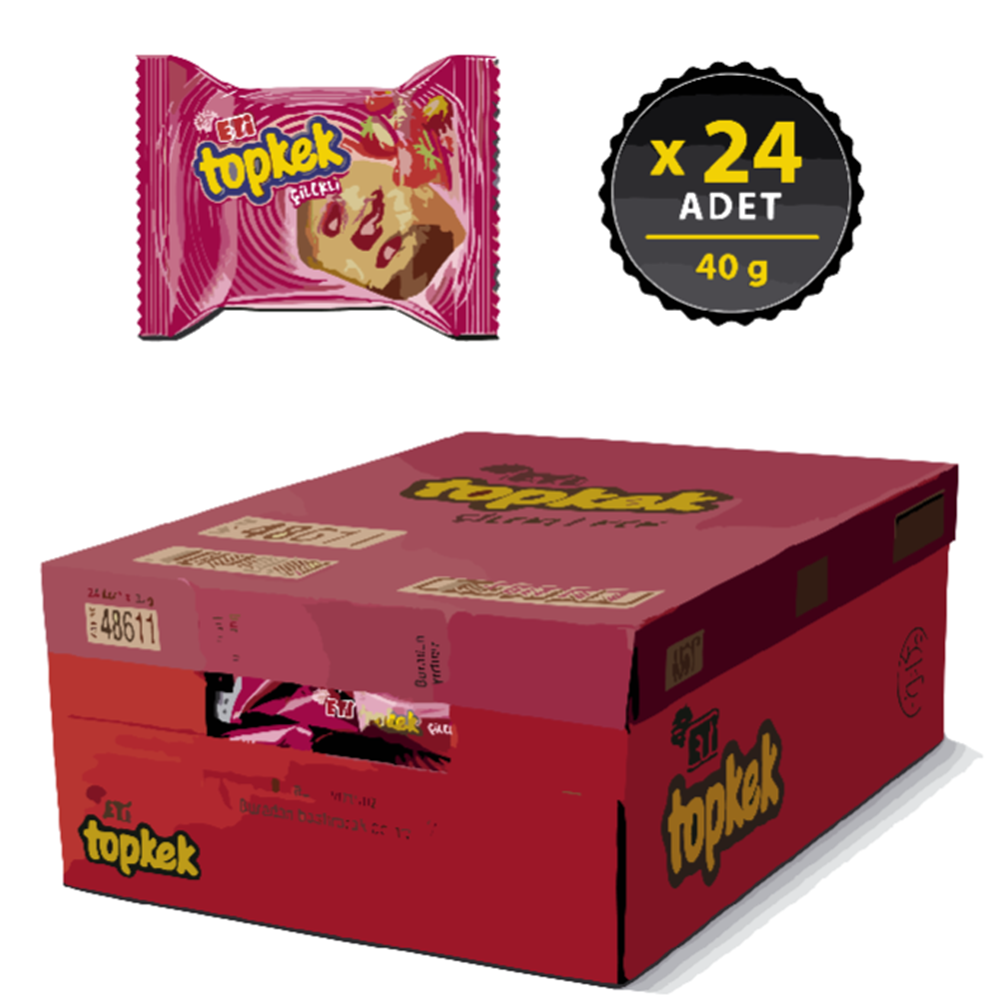 Eti Topkek 40 Gr*24 Çilekli