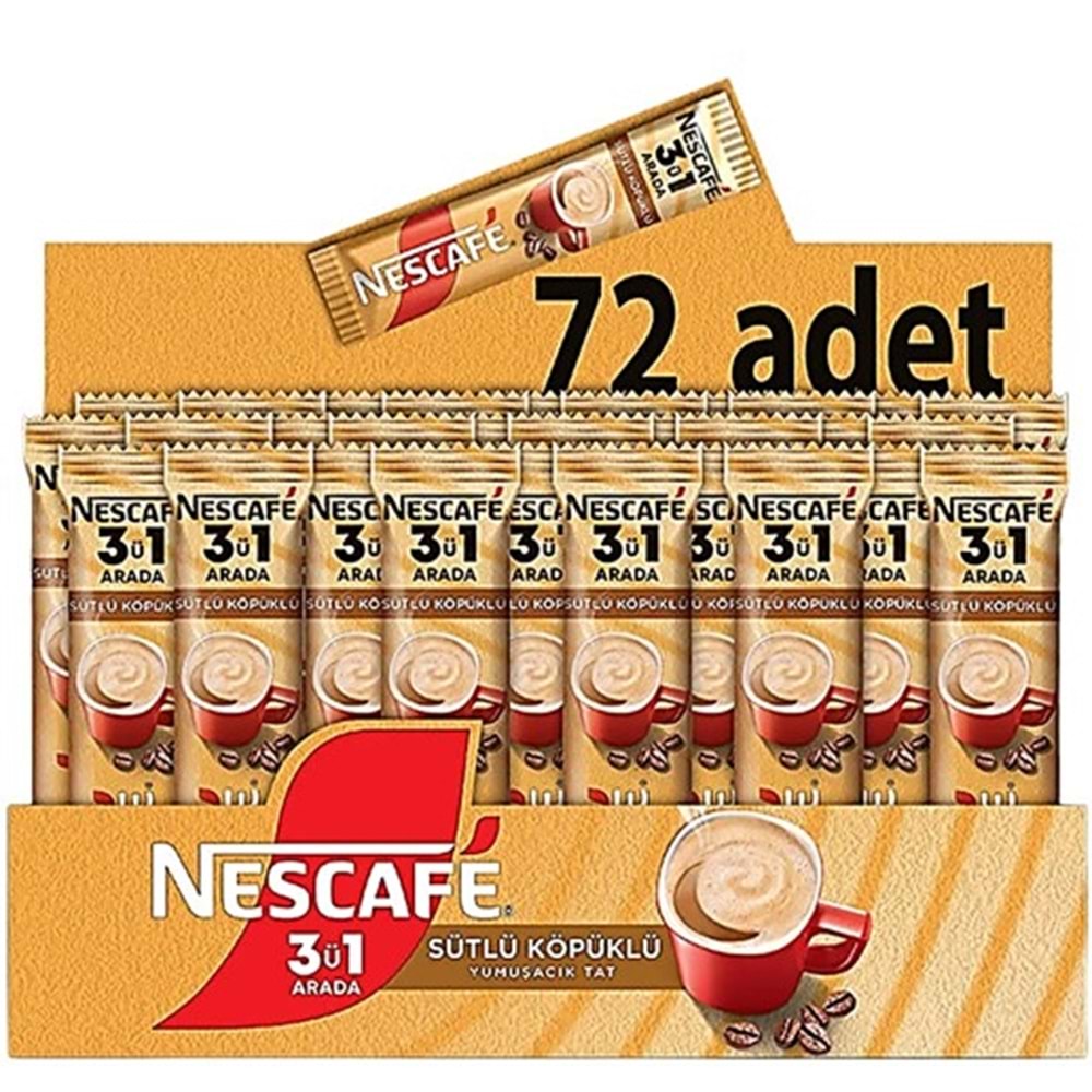 Kahve Nescafe 3ü1 Arada 18 Gr * 72 Sütlü Köpüklü