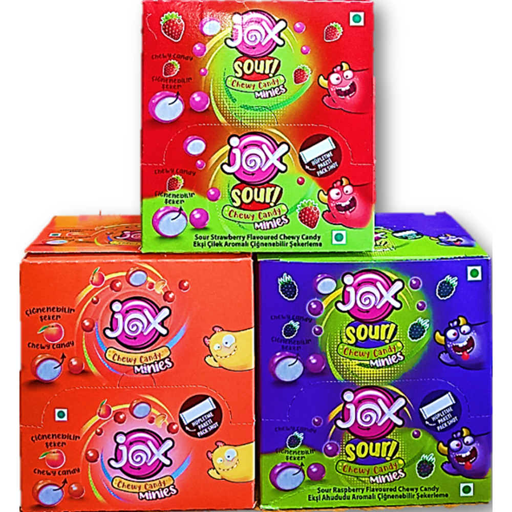 Jox Sour Chewy Candy Minies 12 Gr*24