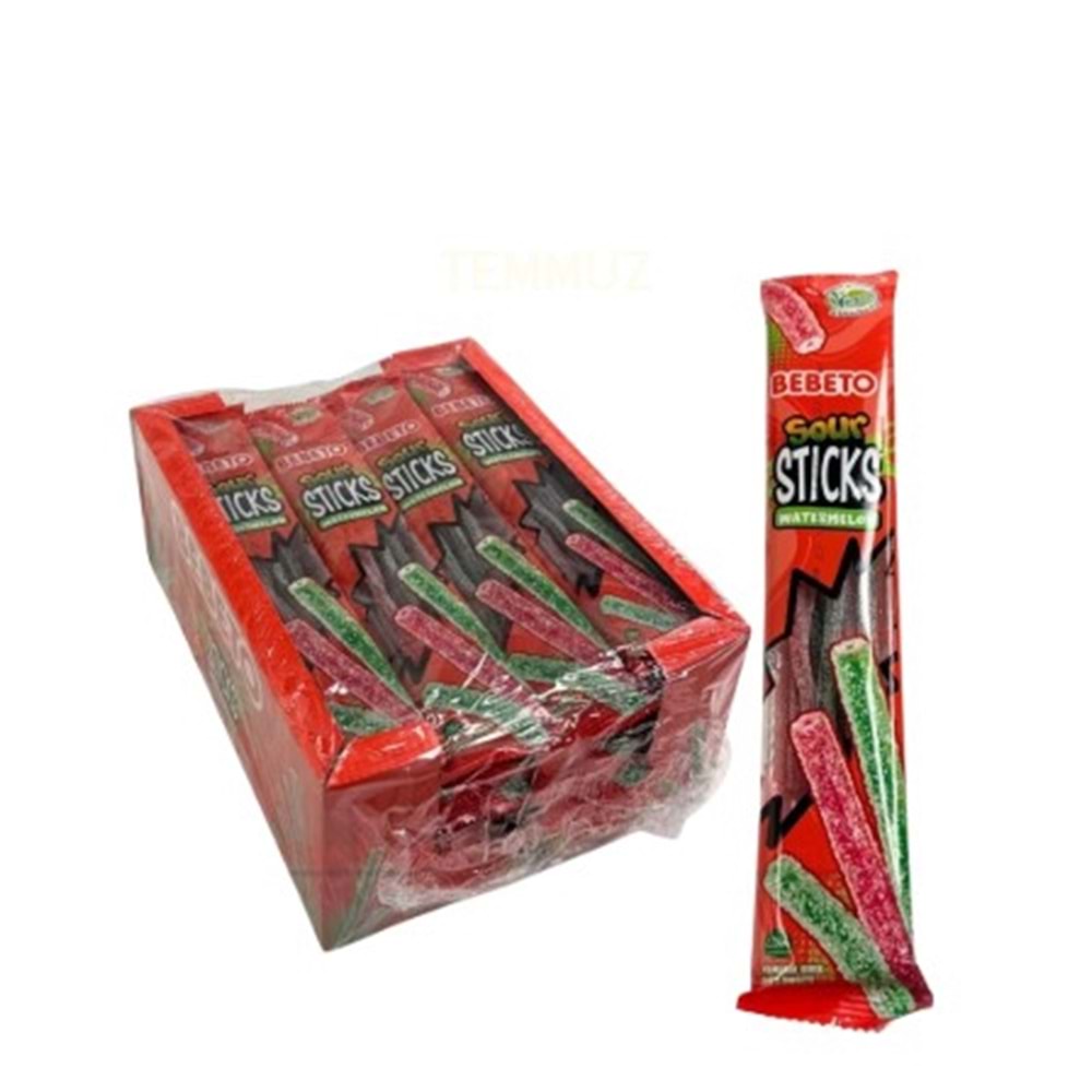 Kervan Bebeto Kutu Sour Sticks Kola Şeker 30 Gr*24