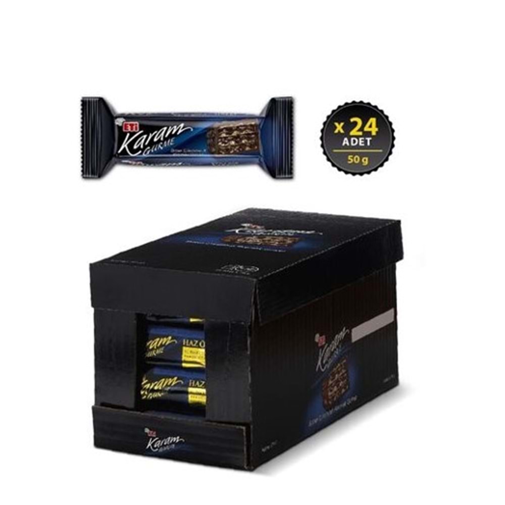 Eti Karam Gurme Gofret Bitter Çikolatalı 50 G*24