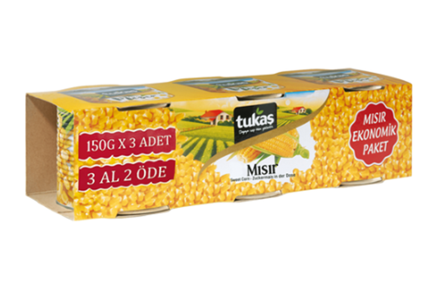 Konserve Tukaş Mısır 3x150 Gr*16