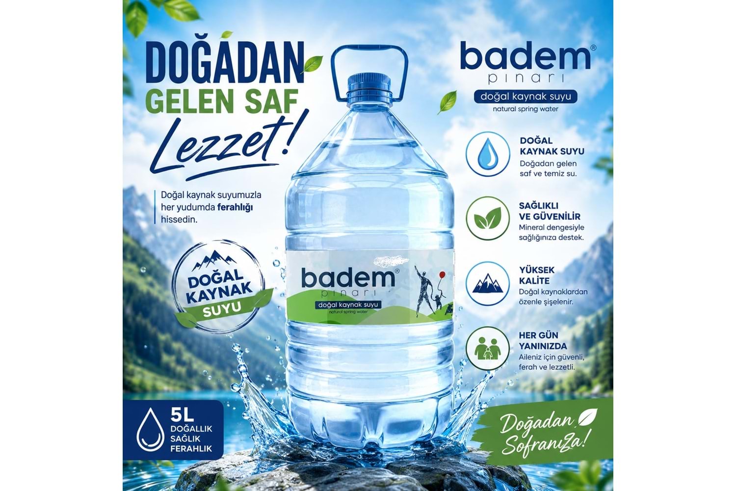 Badem Pınarı 5,00 Lt * 4 Pet Su