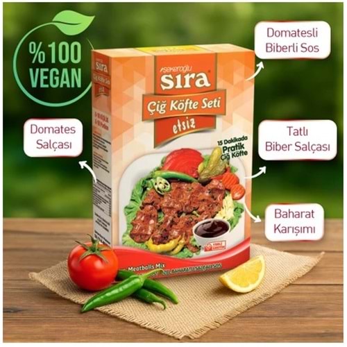 Sıra Çiğ Köfte Set 500 Gr*12 Etsiz Şekeroğlu