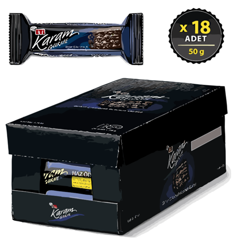 Eti Karam Gurme Gofret Bitter Çikolatalı 50 G*18