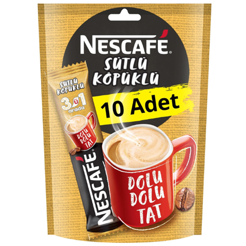 Kahve Çoklu Pkt Nescafe 3ü1 Arada (10 lu Pkt) * 12 Sütlü Köpüklü