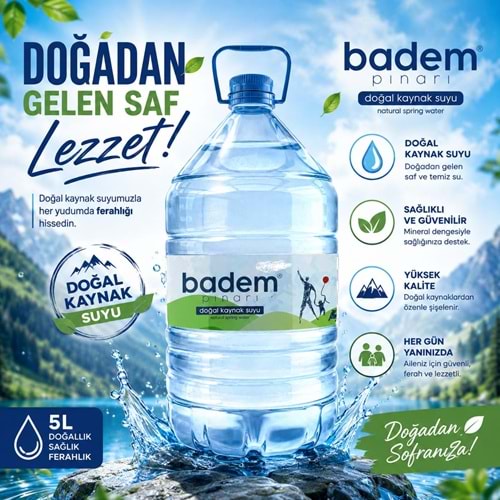 Badem Pınarı 5,00 Lt * 4 Pet Su