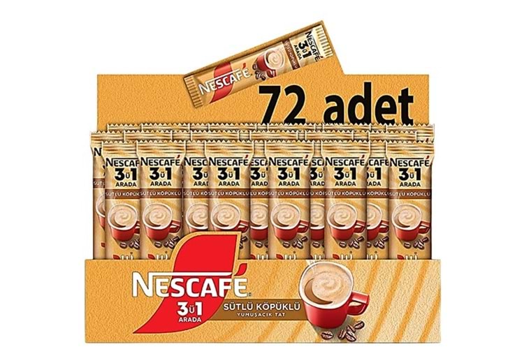 Kahve Nescafe 3ü1 Arada 18 Gr * 72 Sütlü Köpüklü