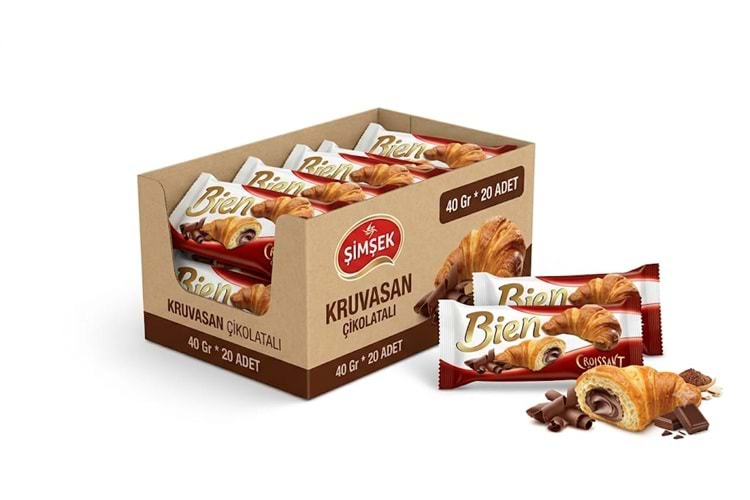 Şimşek Kruvasan Çikolatalı 40 Gr*20