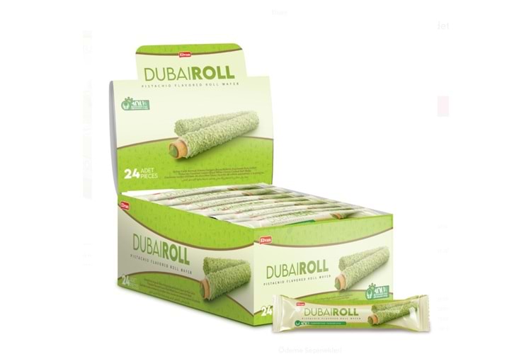 Elvan Dubai Roll Gofret 18 Gr*24