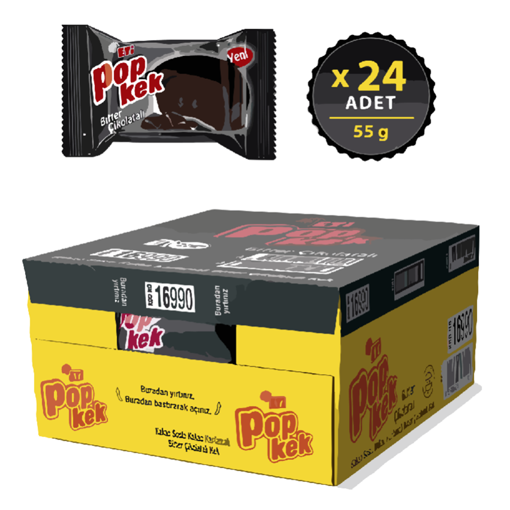 Eti Popkek 60 Gr*24 Bitter Çik.